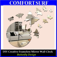 Butterfly Design - DIY Creative Interior Decoration Framelss Mirror Wall Acrylic Clock
